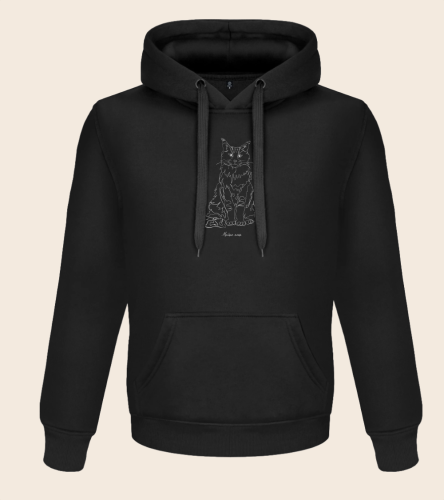 Maine Coon Outline Bluza z kapturem