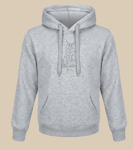 Maine Coon Outline Bluza z kapturem
