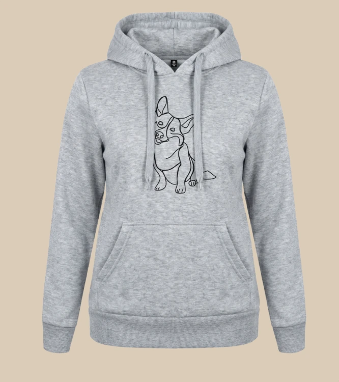 Corgi Outline Bluza z kapturem