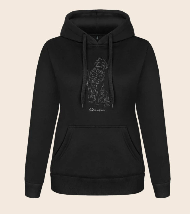 Golden Retriever Outline Bluza z kapturem