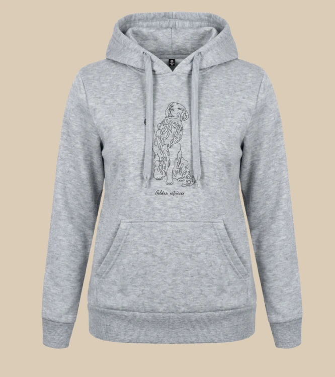 Golden Retriever Outline Bluza z kapturem