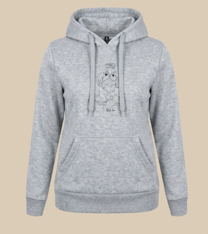 Shih Tzu Outline Bluza z kapturem