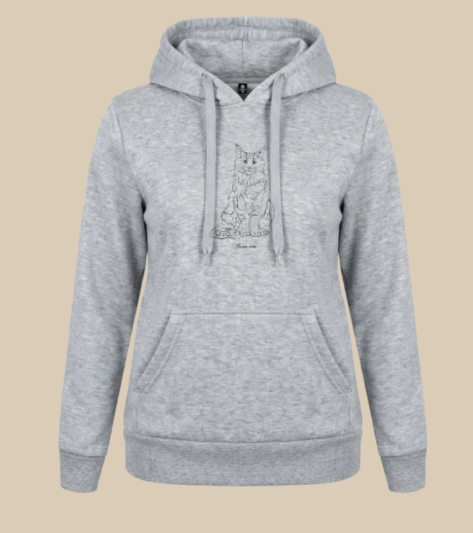 Maine Coon Outline Bluza z kapturem