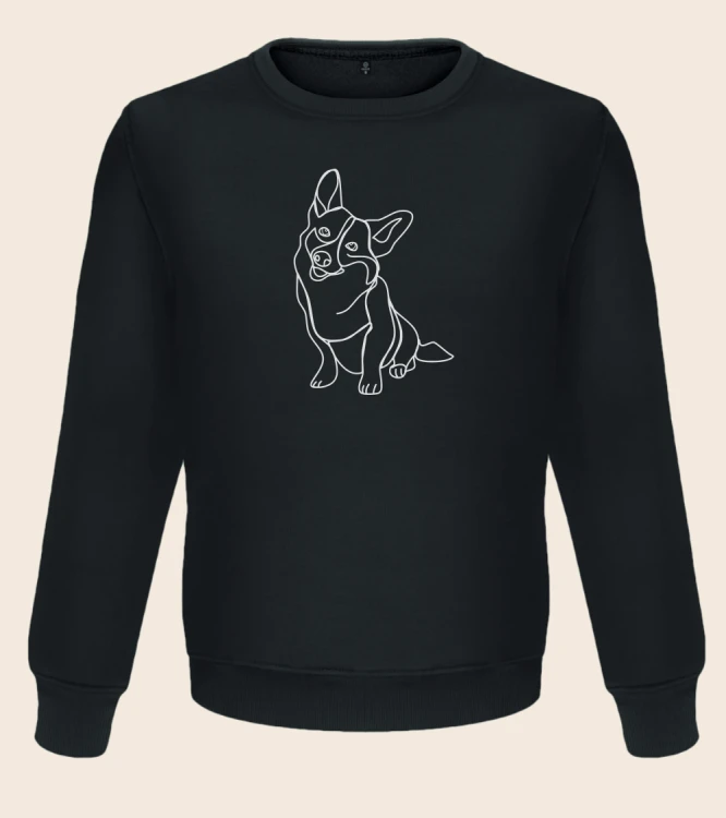 Corgi Outline Bluza unisex
