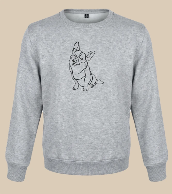 Corgi Outline Bluza unisex