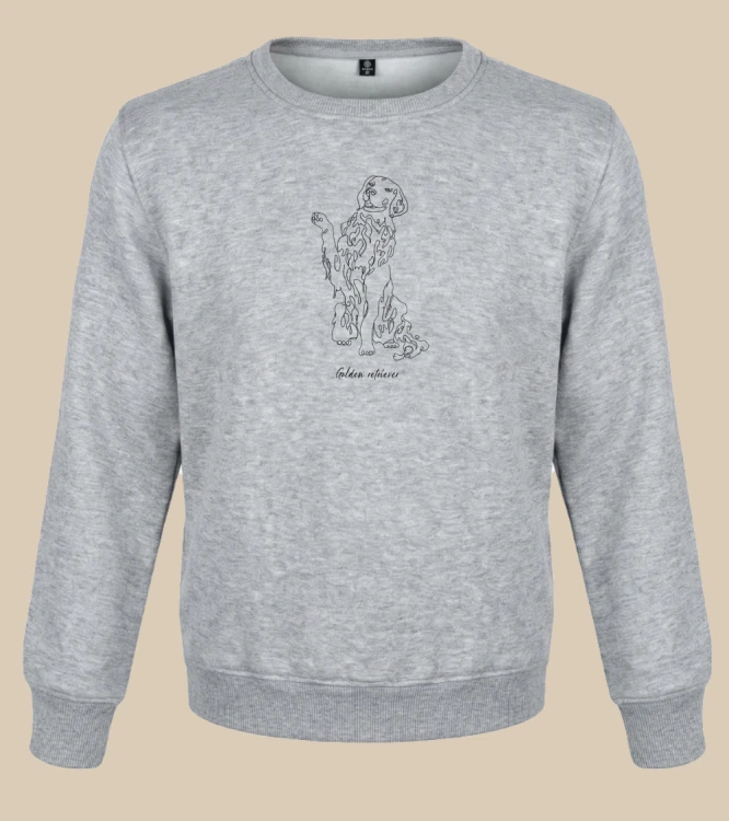 Golden Retriever Outline Bluza unisex