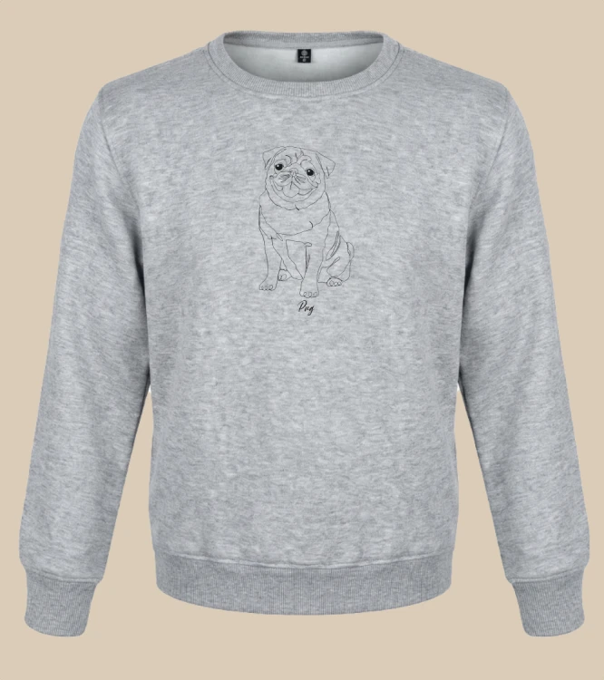 Mops Outline Bluza unisex