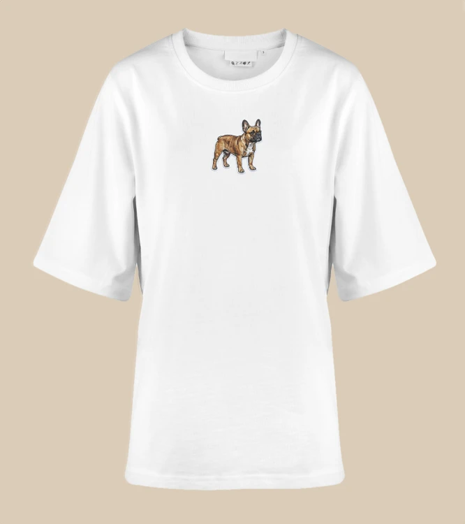 Buldog Francuski Naszywka T-shirt oversize