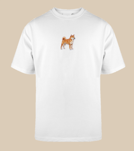 Shiba Inu Naszywka T-shirt oversize