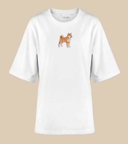 Shiba Inu Naszywka T-shirt oversize