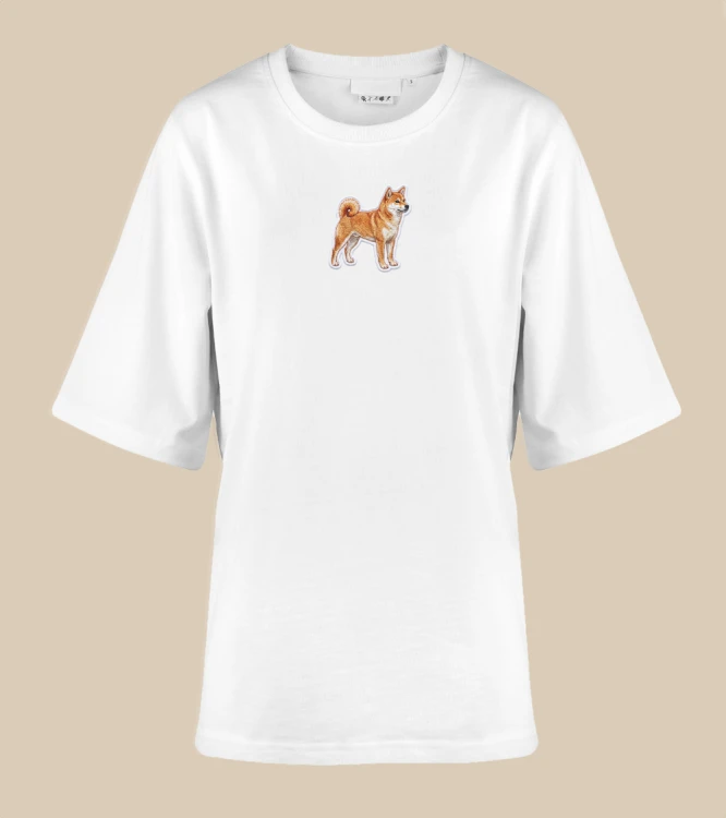 Shiba Inu Naszywka T-shirt oversize