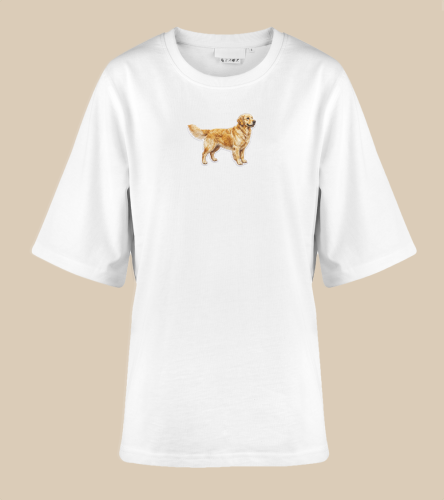 Golden Retriever Naszywka T-shirt oversize
