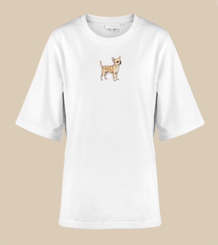 Chihuahua Naszywka T-shirt oversize