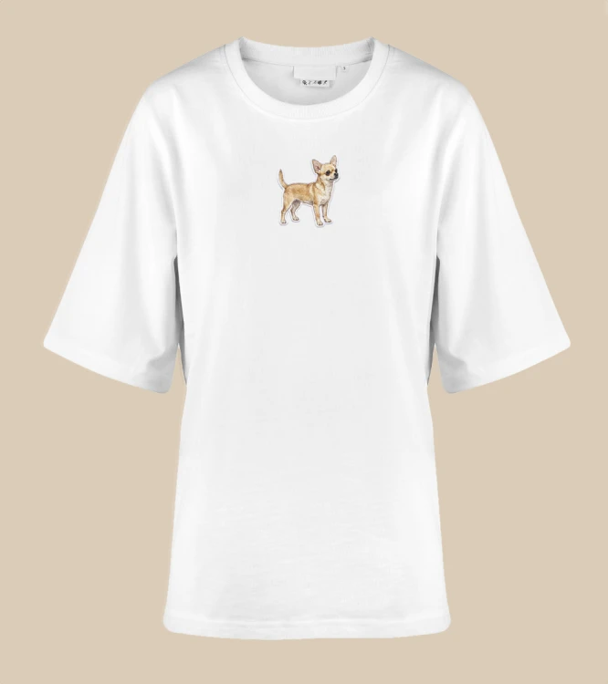 Chihuahua Naszywka T-shirt oversize