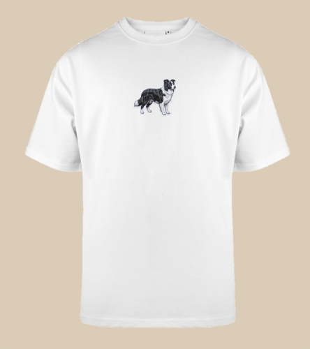 Border Collie Naszywka T-shirt oversize