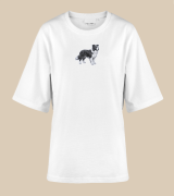Border Collie Naszywka T-shirt oversize