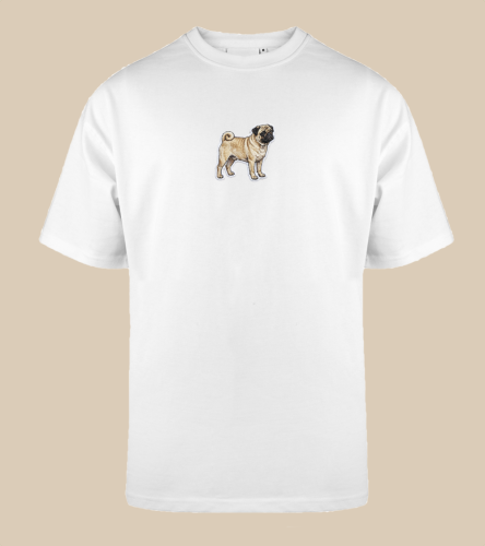 Mops Naszywka T-shirt oversize