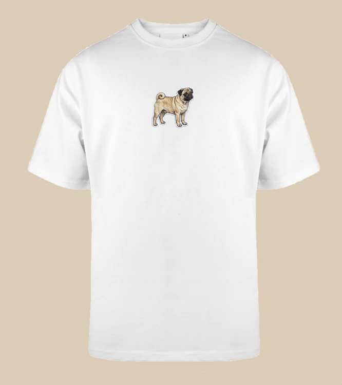 Mops Naszywka T-shirt oversize