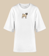 Mops Naszywka T-shirt oversize