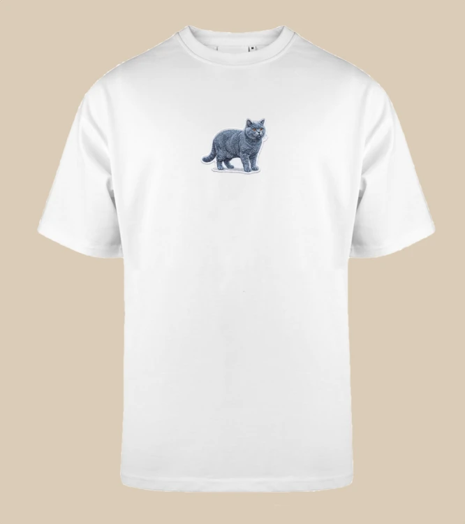 Brytyjski Krótkowłosy Naszywka T-shirt oversize