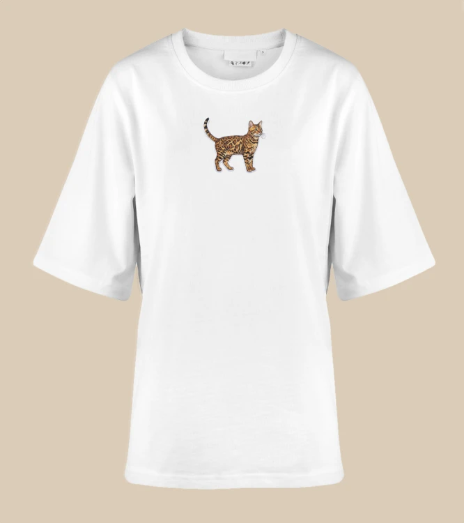 Bengalski Naszywka T-shirt oversize