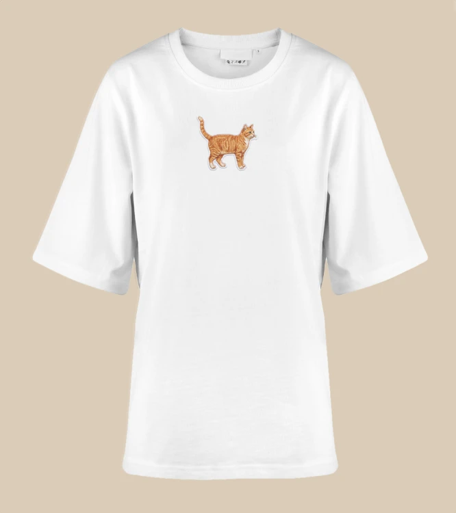Rudy Kot Naszywka T-shirt oversize
