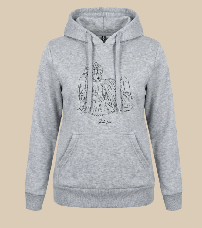 Shih Tzu Outline 2 Bluza z kapturem