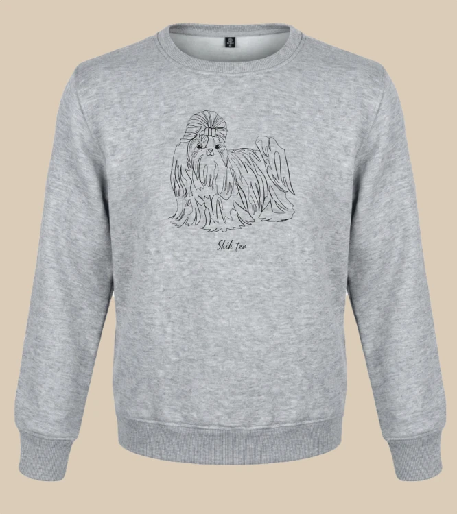 Shih Tzu Outline 2 Bluza unisex