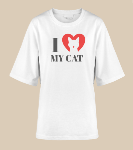 I Love My Cat T-shirt oversize