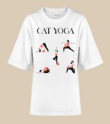 Cat Yoga T-shirt oversize