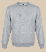 Czarny Kot Outline Bluza unisex