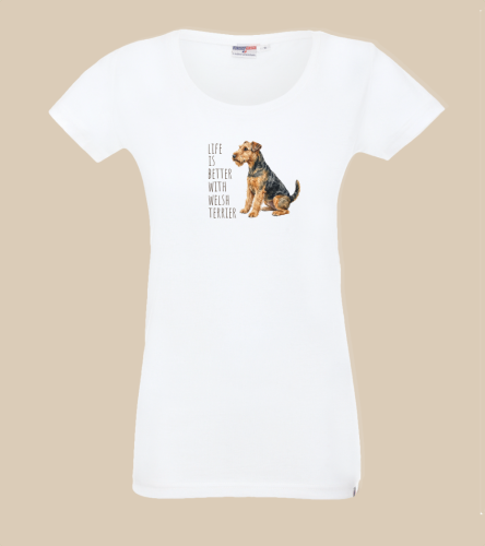 Life Is Better With Terrier Walijski T-shirt