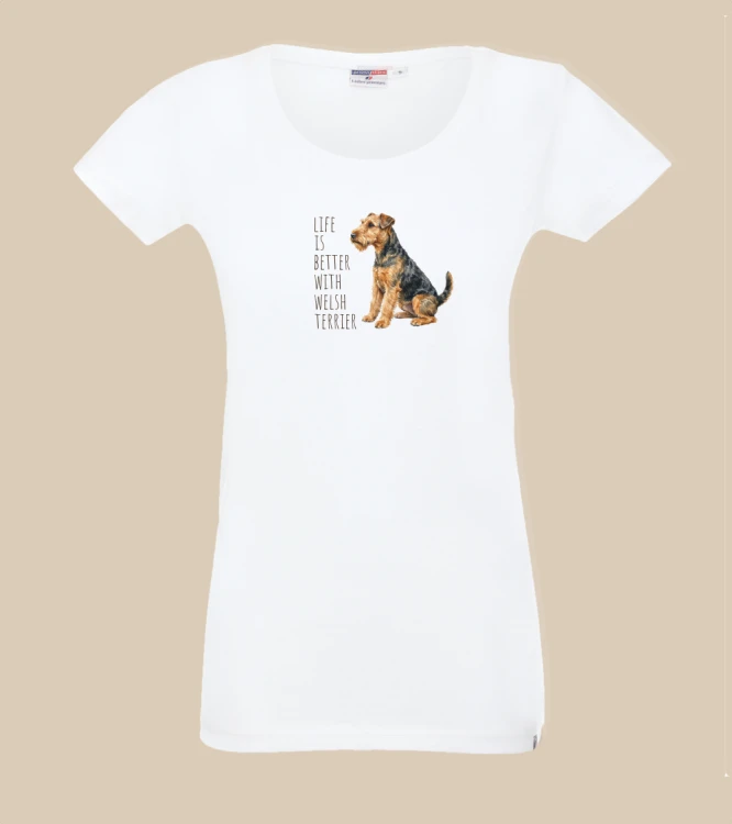 Life Is Better With Terrier Walijski T-shirt