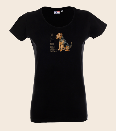 Life Is Better With Terrier Walijski T-shirt