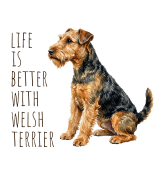 Life Is Better With Terrier Walijski T-shirt