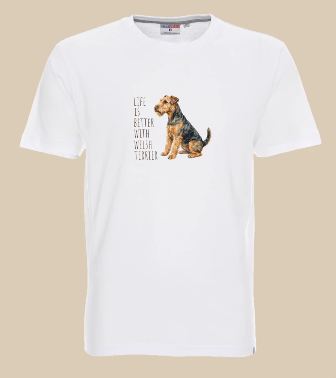 Life Is Better With Terrier Walijski T-shirt