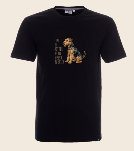 Life Is Better With Terrier Walijski T-shirt