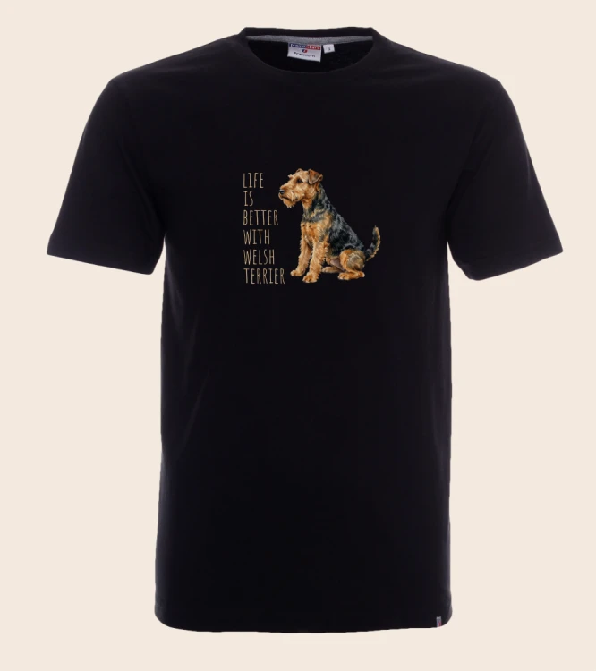 Life Is Better With Terrier Walijski T-shirt