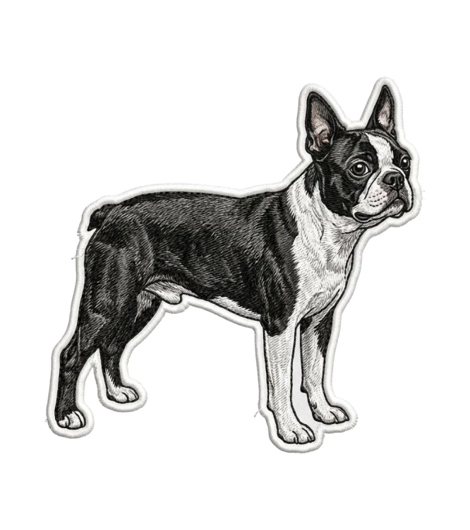 Boston Terrier Naszywka T-shirt oversize