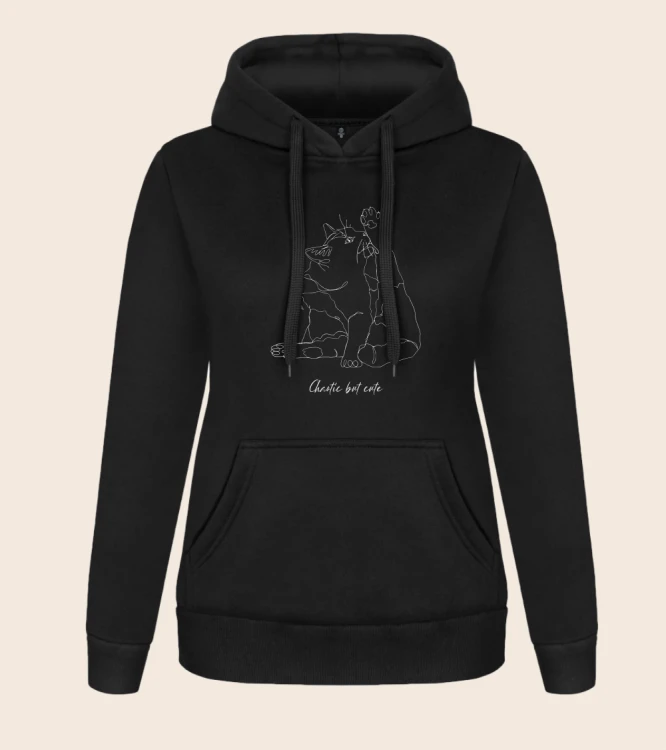Chaotic Cat Outline Bluza z kapturem