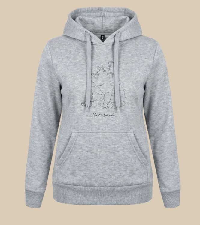 Chaotic Cat Outline Bluza z kapturem