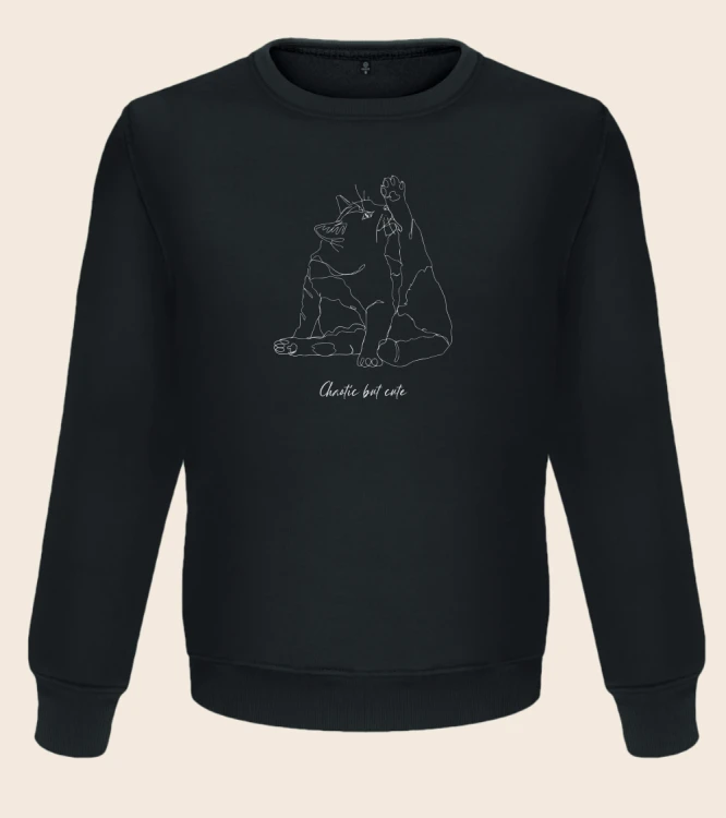 Chaotic Cat Outline Bluza unisex
