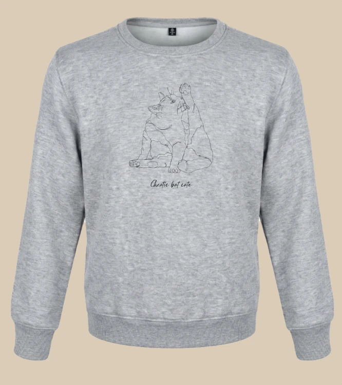 Chaotic Cat Outline Bluza unisex