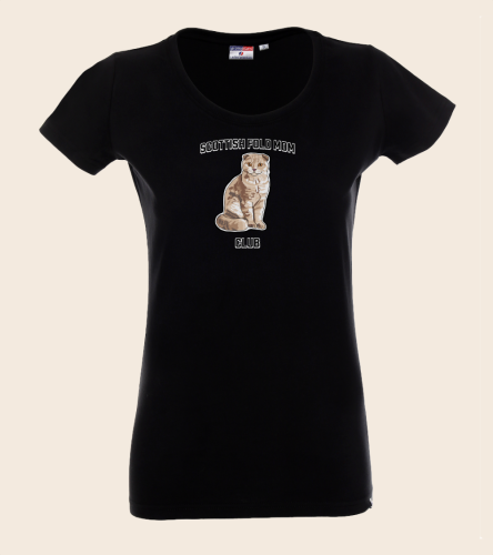Szkocki Zwisłouchy Mom Club T-shirt
