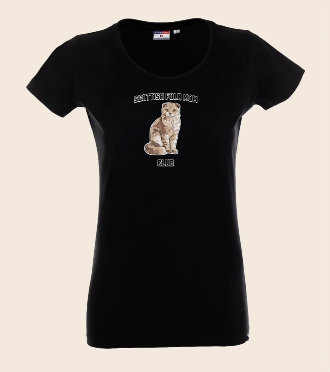 Szkocki Zwisłouchy Mom Club T-shirt