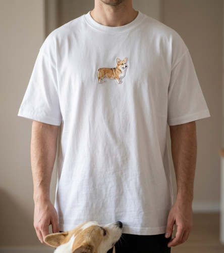Corgi Naszywka T-shirt oversize