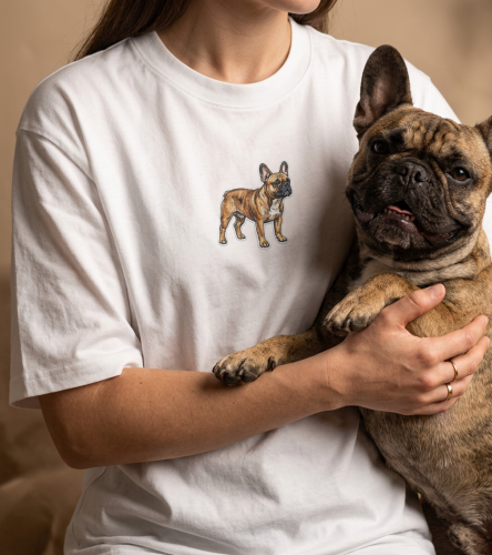 Buldog Francuski Naszywka T-shirt oversize