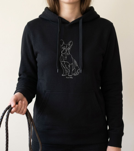 Buldog Francuski Outline Bluza z kapturem