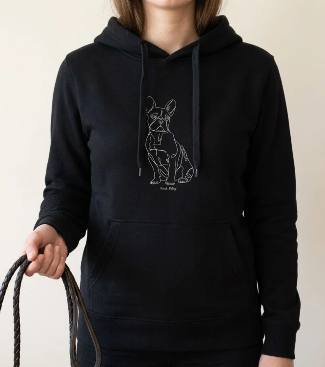 Buldog Francuski Outline Bluza z kapturem