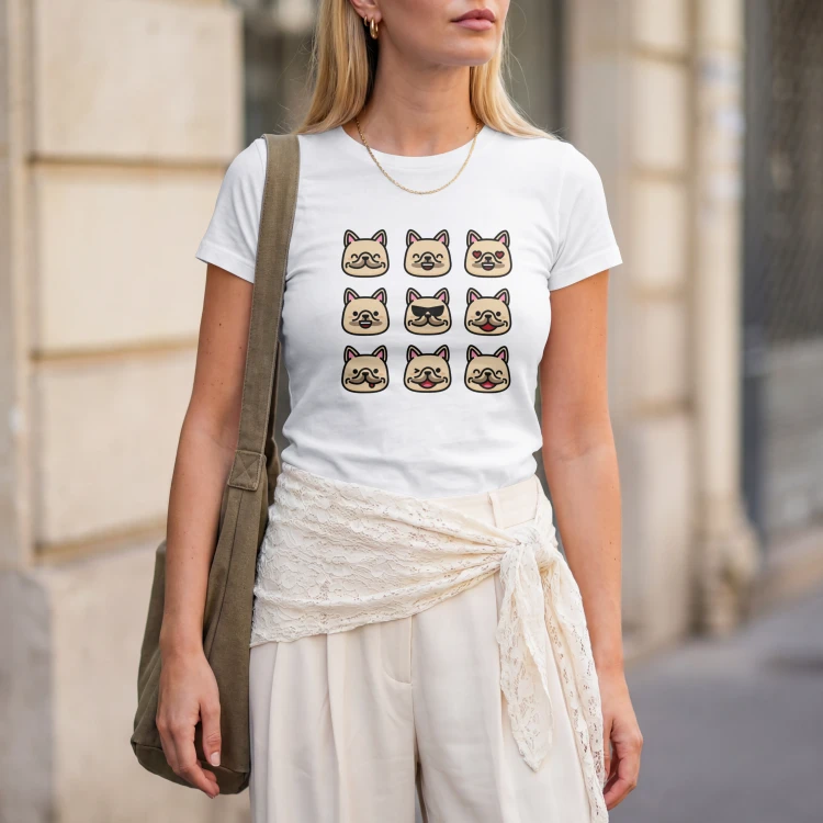 Buldog Francuski Emoji T-shirt